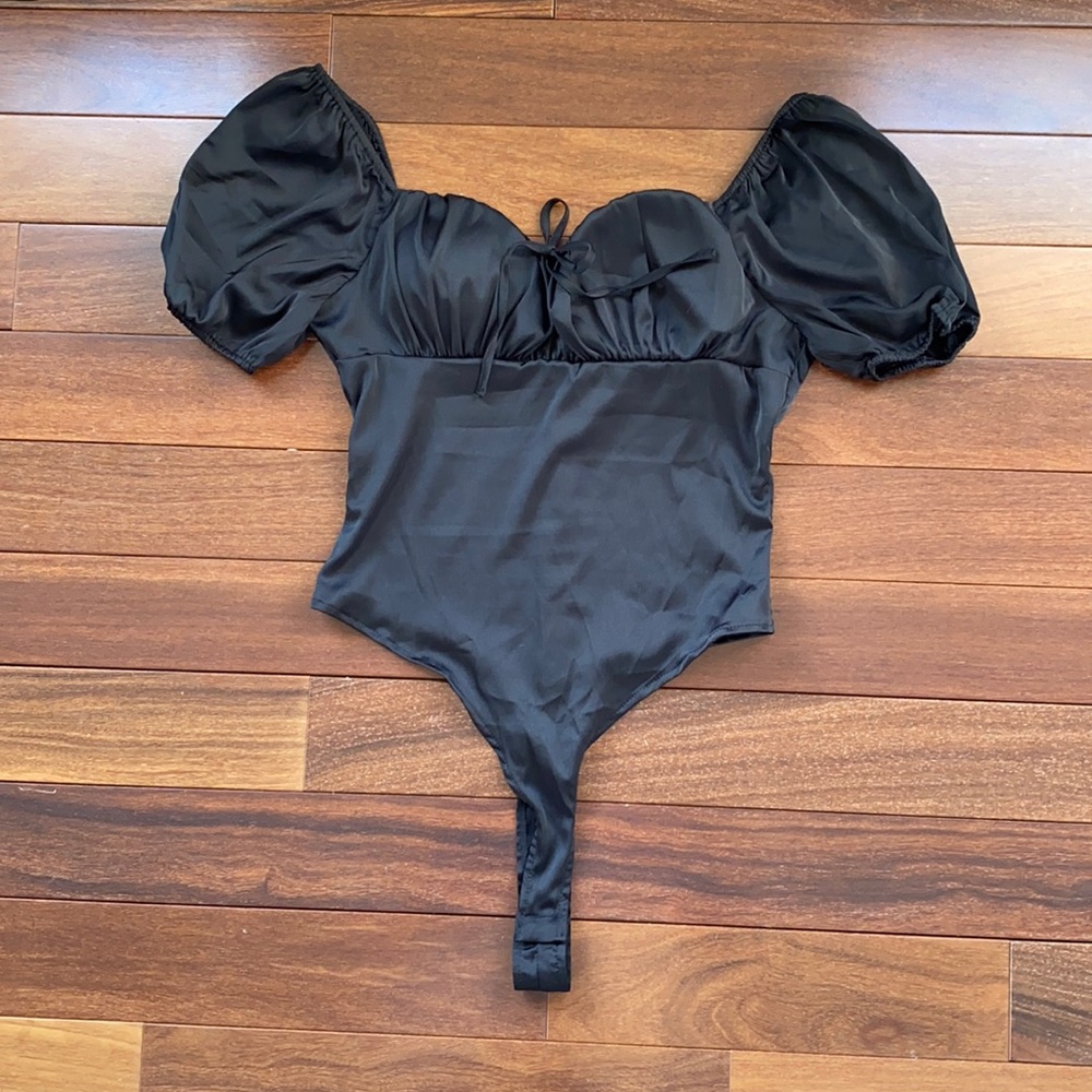 Black Love tree Satin Bodysuit!